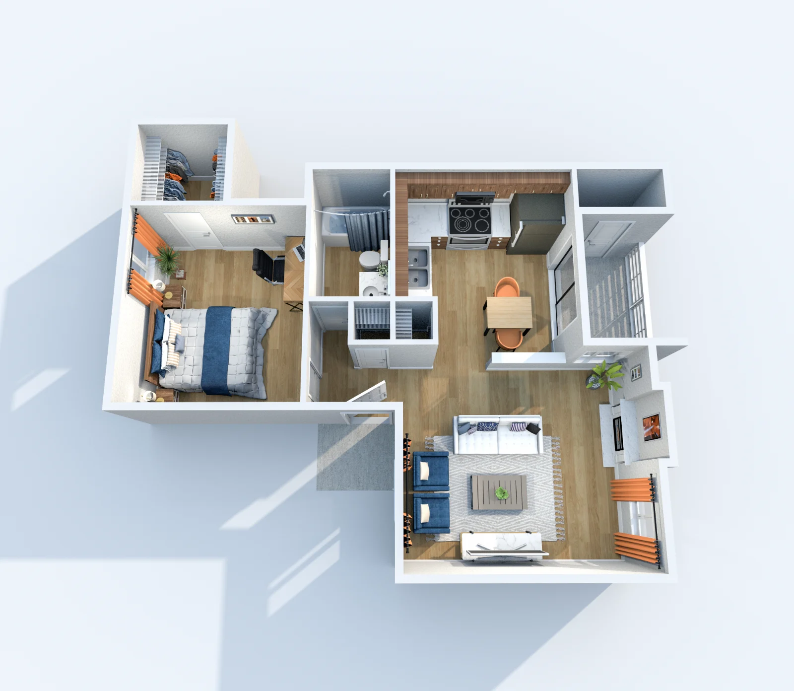 Redgate — floor plan, Plan A1 · 1 bed · 1 bath · 575 sq ft